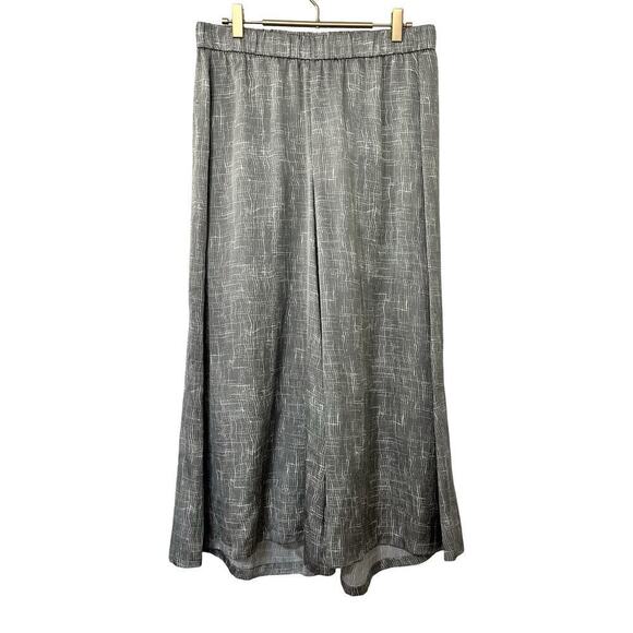 Eileen Fisher Silk Blend Wide Leg Cropped Pants Size S Gray Lightweight Capsule - Picture 1 of 5